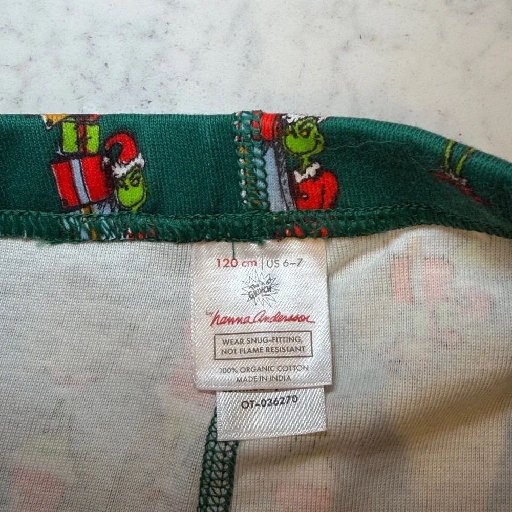 NWT Hanna Andersson Grinch Pajama Set Size 6-7